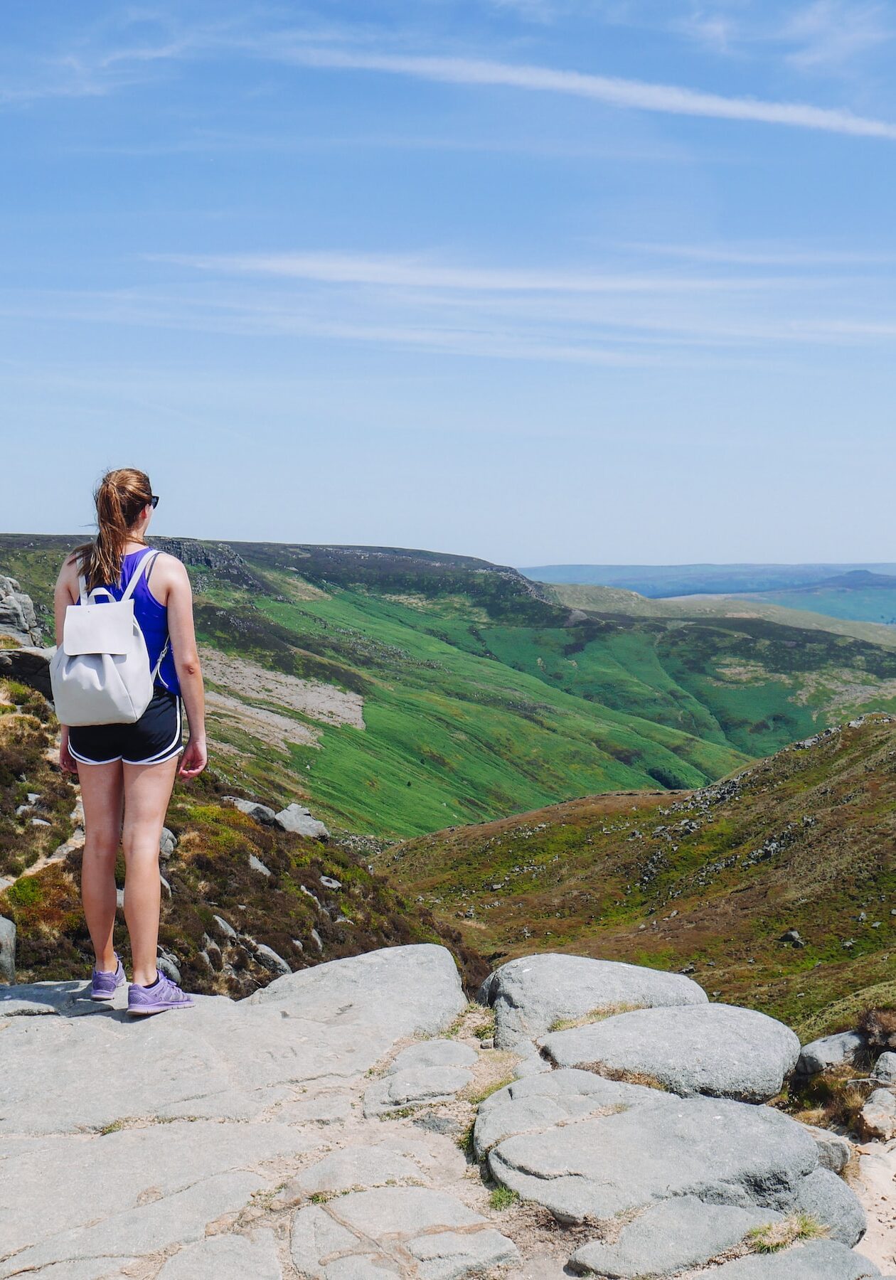 Hiker looking out over the Peak District